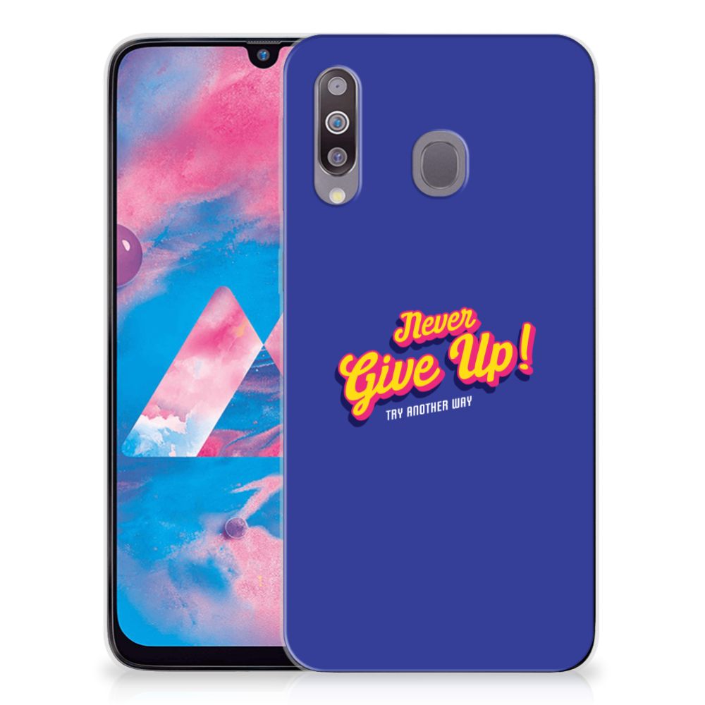 Samsung Galaxy M30 Siliconen hoesje met naam Never Give Up