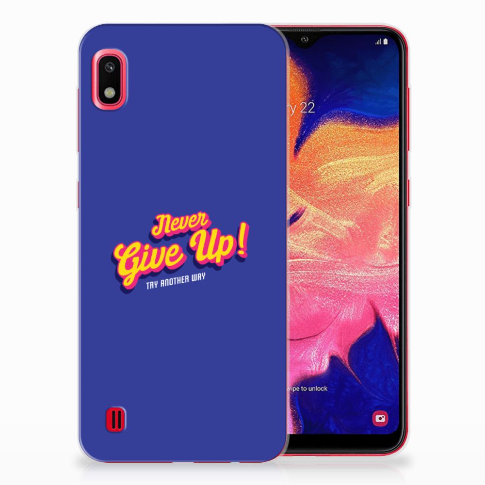 Samsung Galaxy A10 Siliconen hoesje met naam Never Give Up