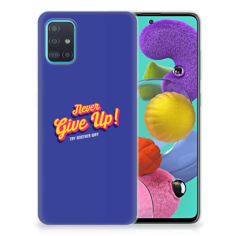 Samsung Galaxy A51 Siliconen hoesje met naam Never Give Up