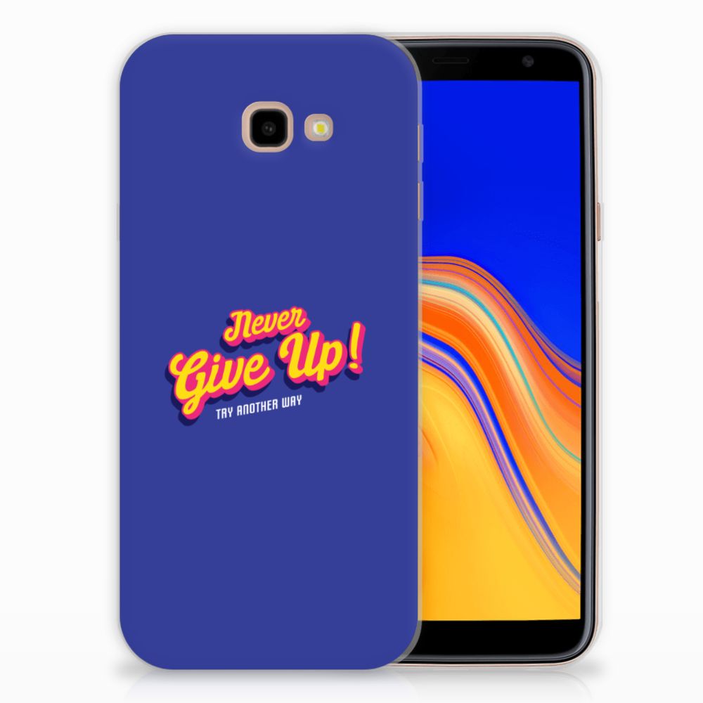 Samsung Galaxy J4 Plus (2018) Siliconen hoesje met naam Never Give Up