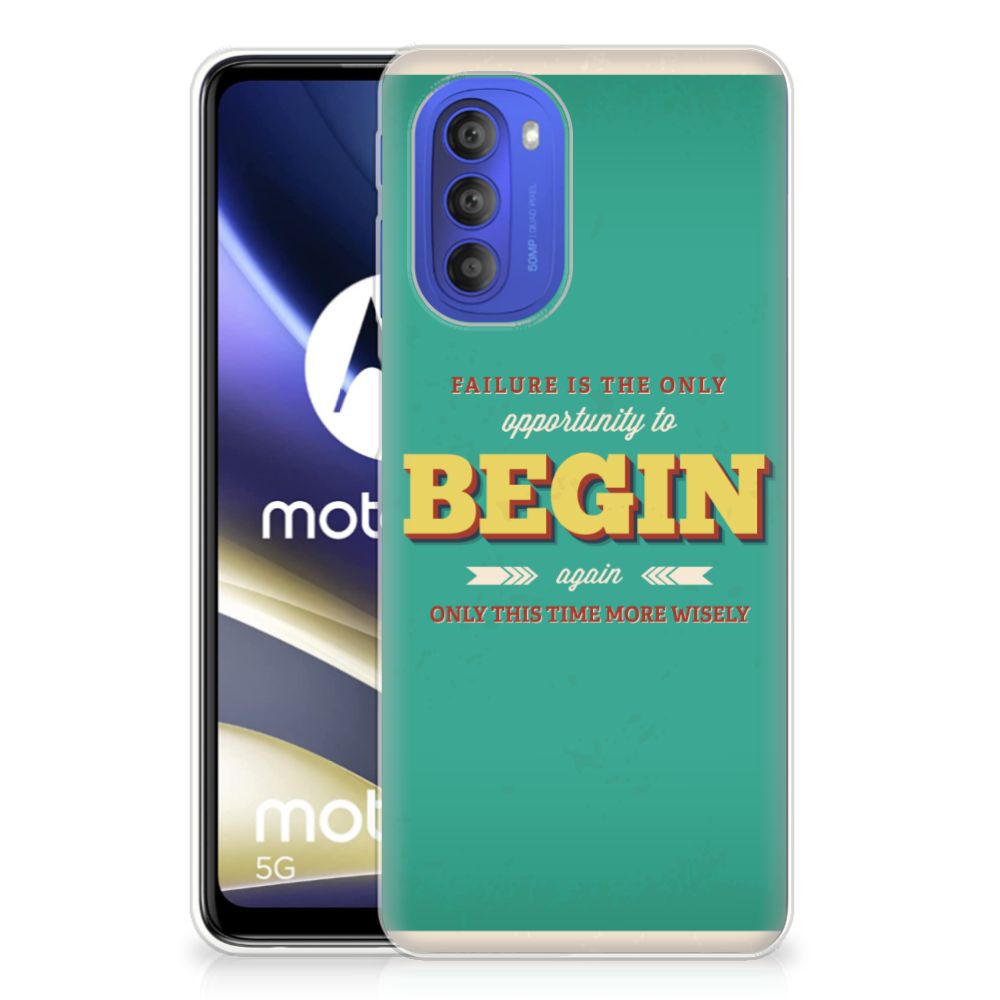 Motorola Moto G51 5G Siliconen hoesje met naam Quote Begin