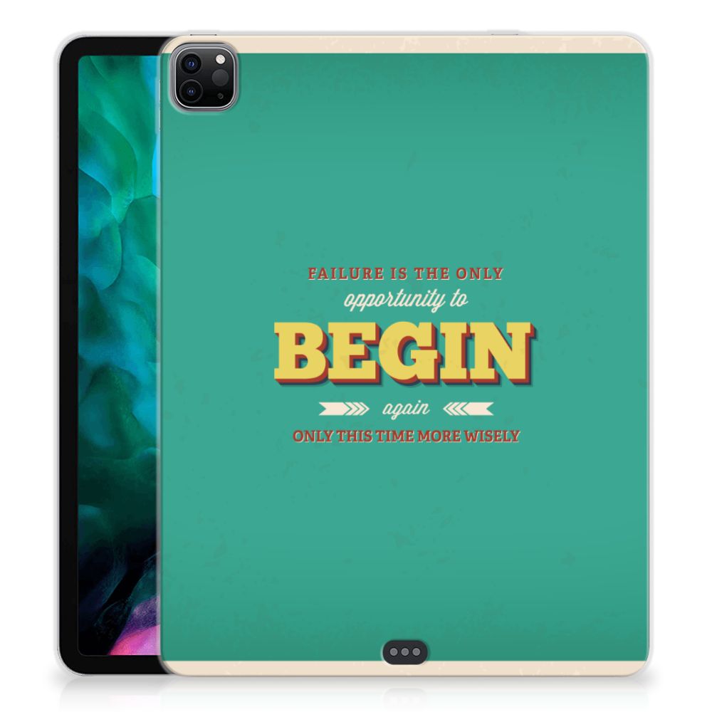 iPad Pro 12.9 (2020) | iPad Pro 12.9 (2021) Back cover met naam Quote Begin