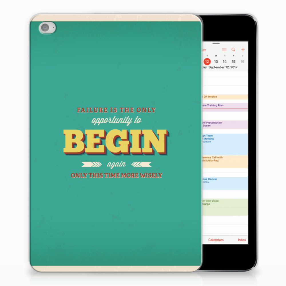 Apple iPad Mini 4 | Mini 5 (2019) Back cover met naam Quote Begin