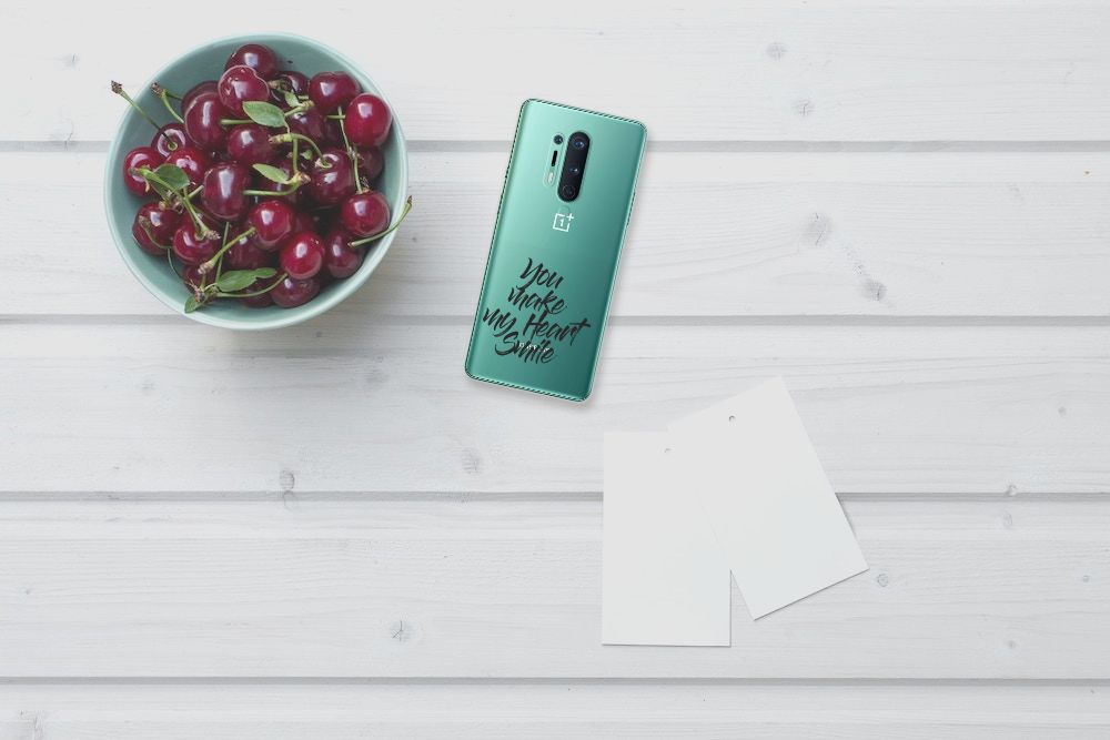 OnePlus 8 Pro Siliconen hoesje met naam Heart Smile