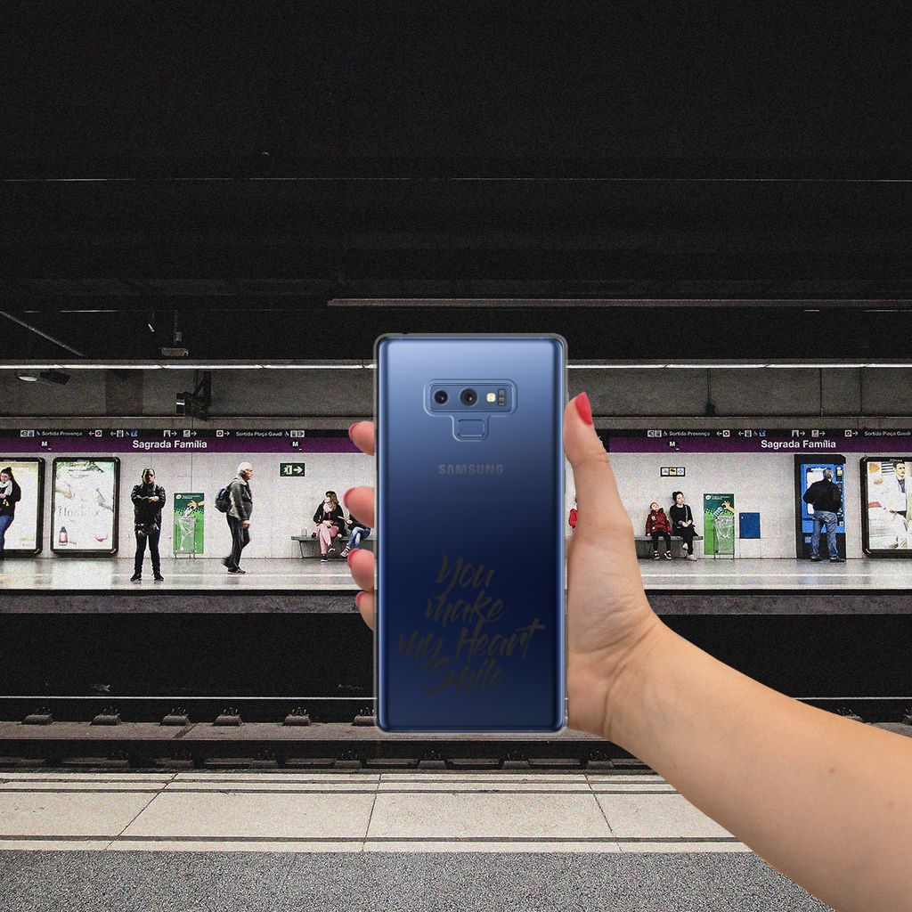 Samsung Galaxy Note 9 Siliconen hoesje met naam Heart Smile