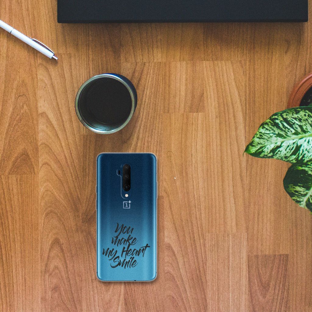 OnePlus 7T Pro Siliconen hoesje met naam Heart Smile