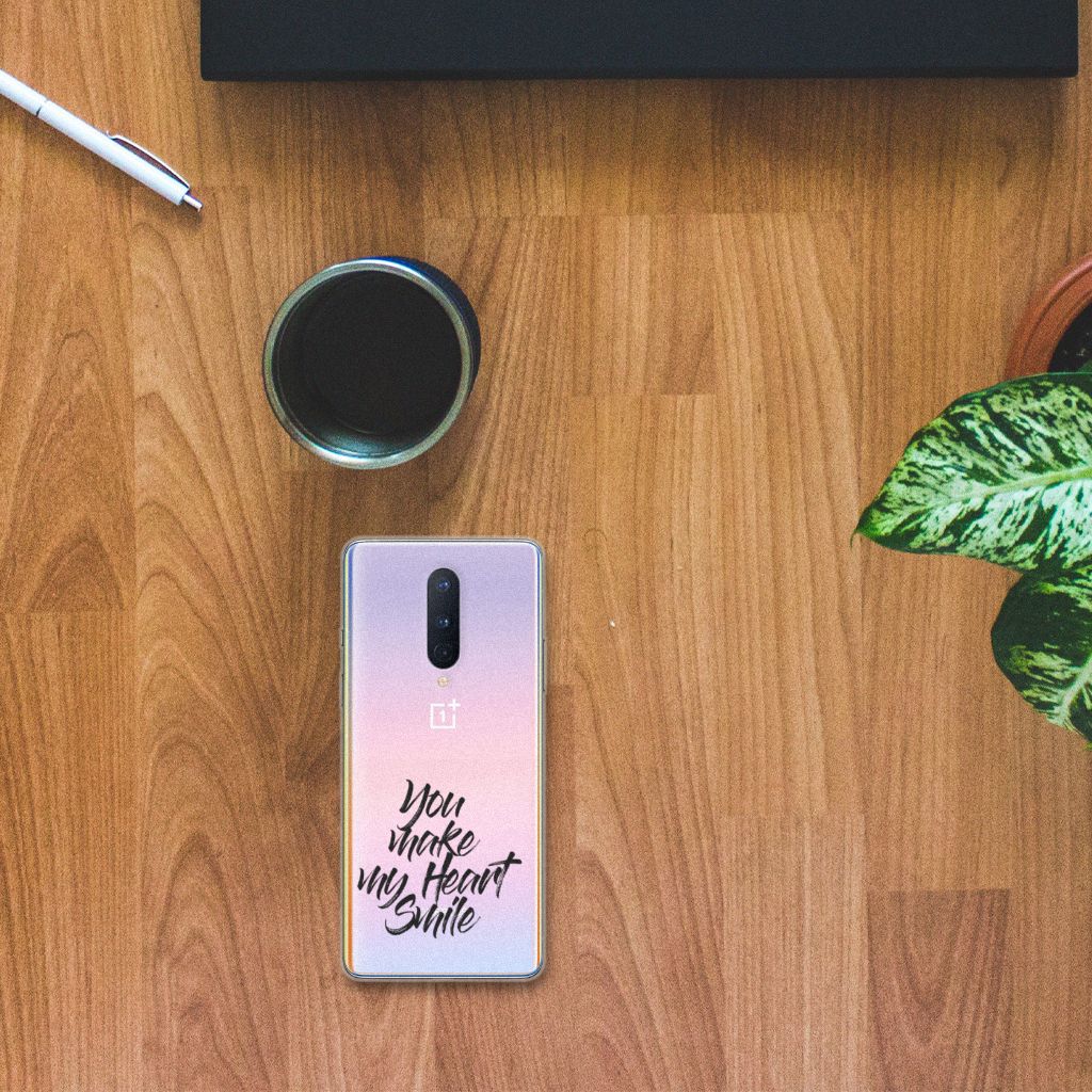 OnePlus 8 Siliconen hoesje met naam Heart Smile