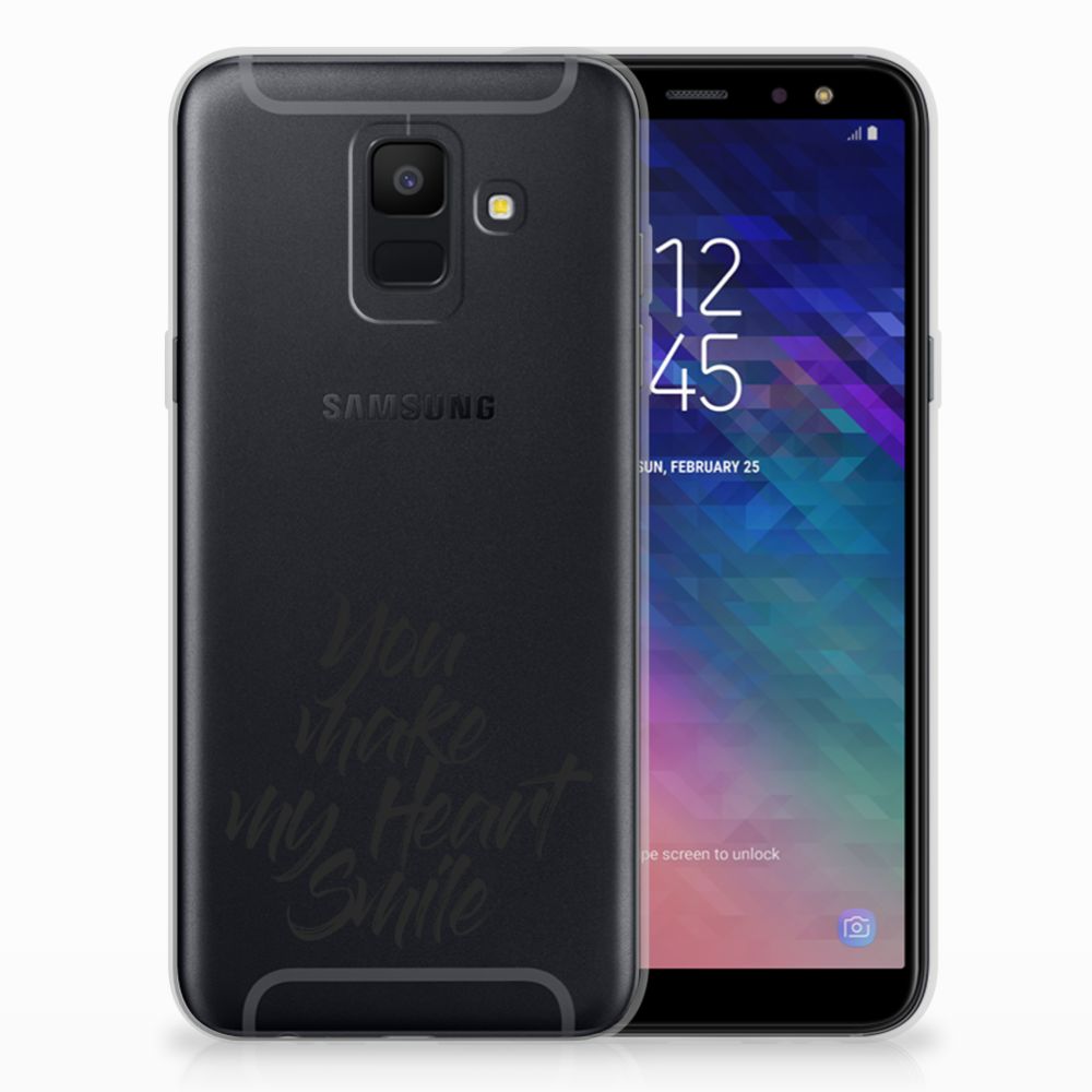 Samsung Galaxy A6 (2018) Siliconen hoesje met naam Heart Smile