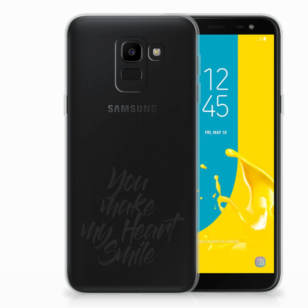 Samsung Galaxy J6 2018 Siliconen hoesje met naam Heart Smile