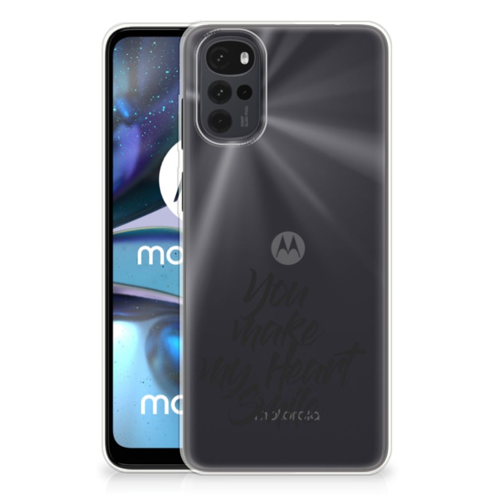 Motorola Moto G22 Siliconen hoesje met naam Heart Smile