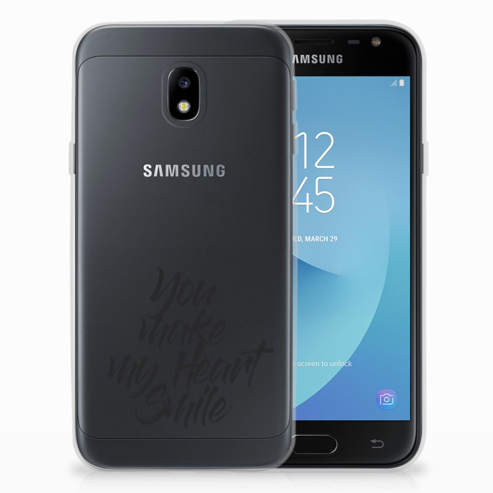Samsung Galaxy J3 2017 Siliconen hoesje met naam Heart Smile