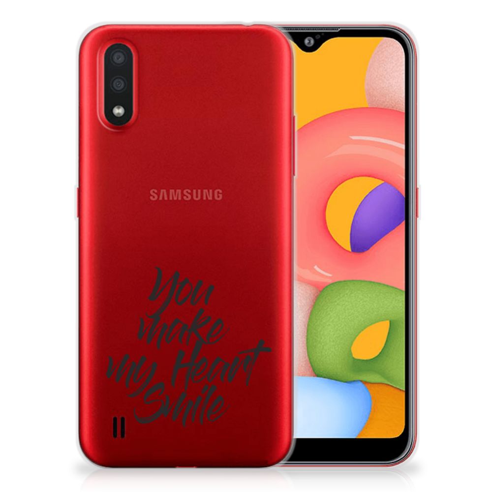 Samsung Galaxy A01 Siliconen hoesje met naam Heart Smile