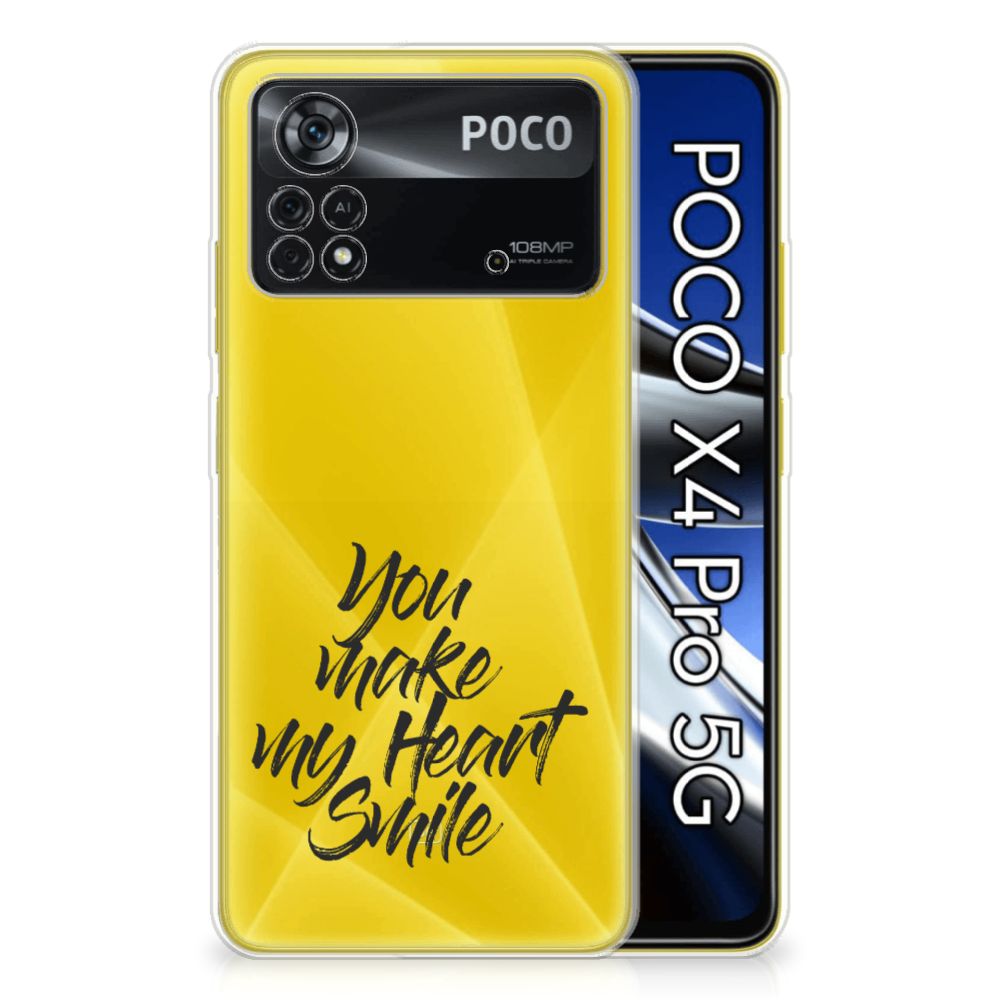 Xiaomi Poco X4 Pro 5G Siliconen hoesje met naam Heart Smile