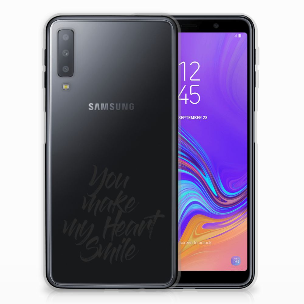 Samsung Galaxy A7 (2018) Siliconen hoesje met naam Heart Smile
