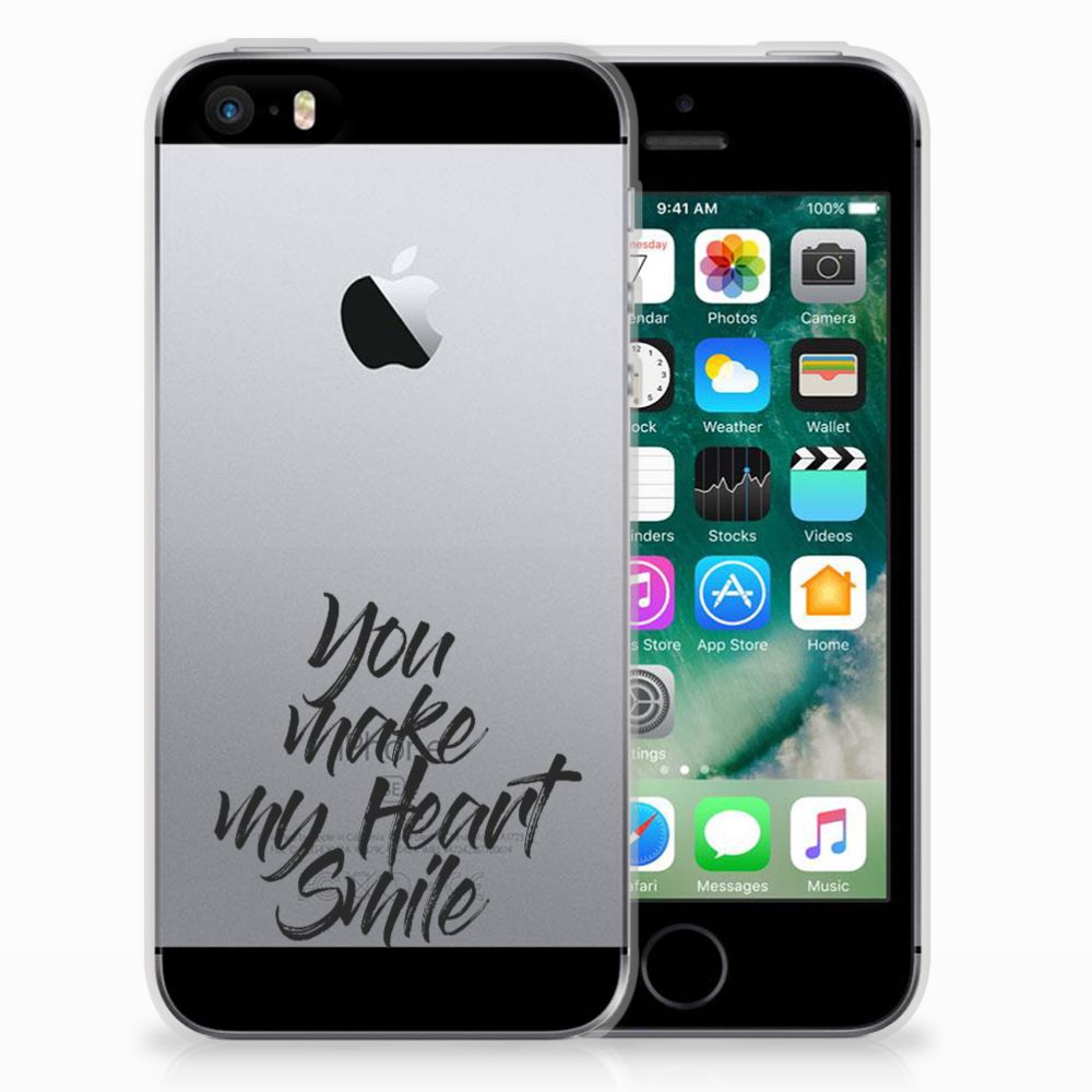 Apple iPhone SE | 5S Siliconen hoesje met naam Heart Smile