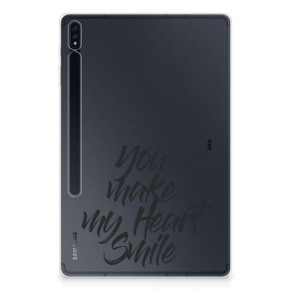 Samsung Galaxy Tab S7 Plus | S8 Plus Back cover met naam Heart Smile