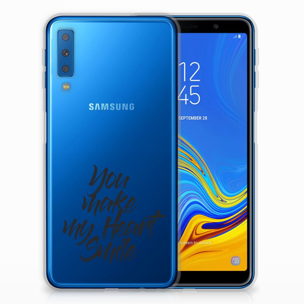 Samsung Galaxy A7 (2018) Siliconen hoesje met naam Heart Smile