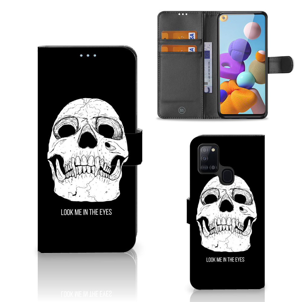 Telefoonhoesje met Naam Samsung Galaxy A21s Skull Eyes