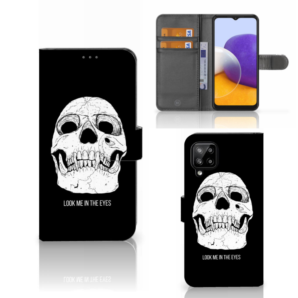 Telefoonhoesje met Naam Samsung Galaxy A22 4G | M22 Skull Eyes