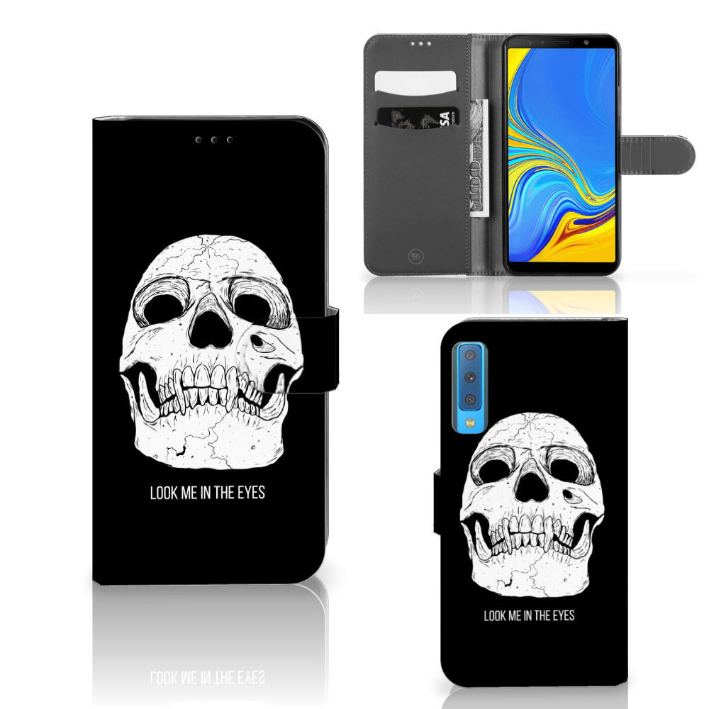 Telefoonhoesje met Naam Samsung Galaxy A7 (2018) Skull Eyes