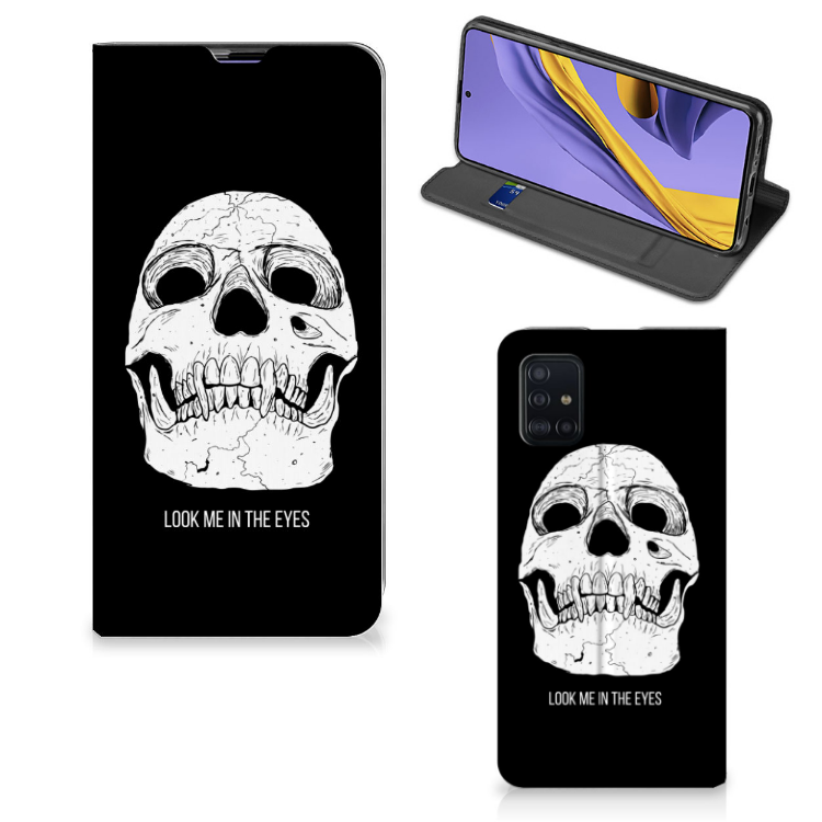 Mobiel BookCase Samsung Galaxy A51 Skull Eyes