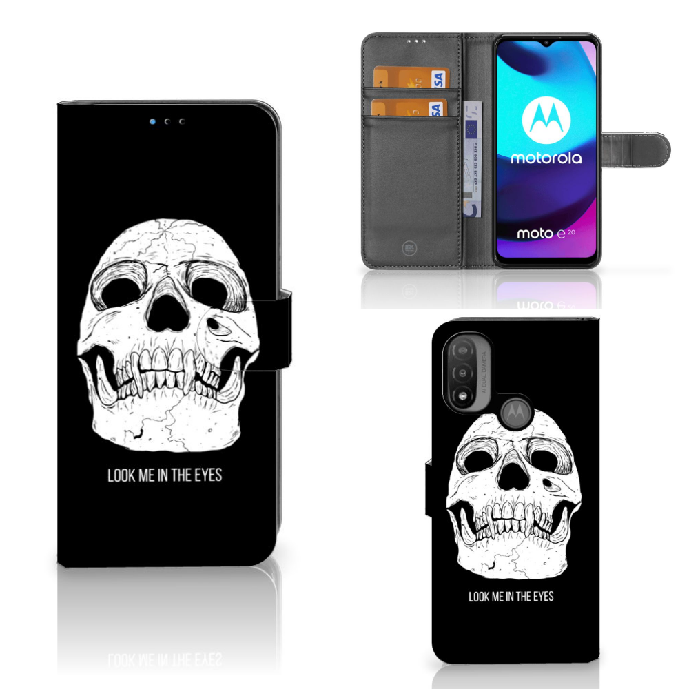 Telefoonhoesje met Naam Motorola Moto E20 | E30 | E40 Skull Eyes