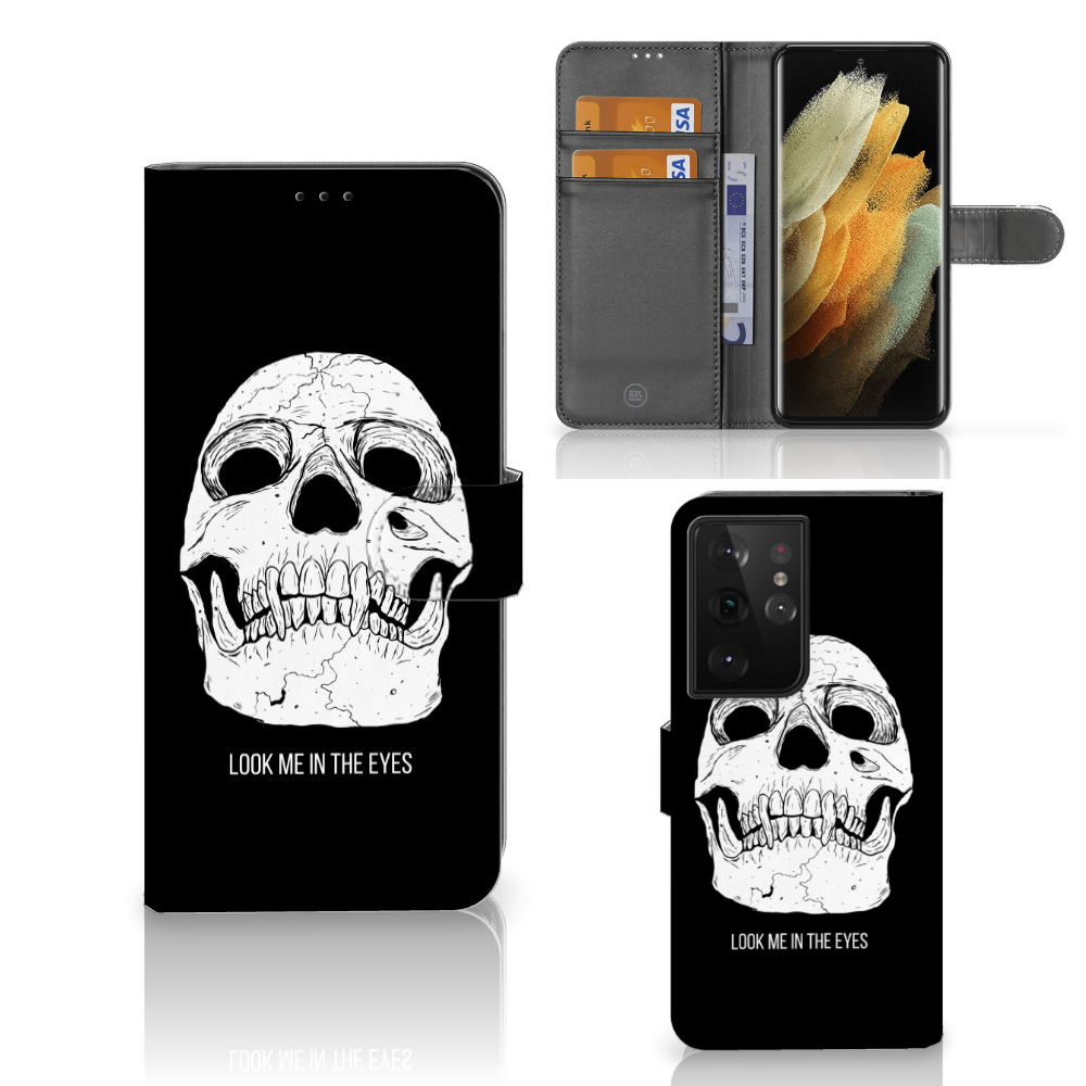 Telefoonhoesje met Naam Samsung Galaxy S21 Ultra Skull Eyes