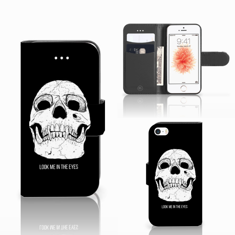 Telefoonhoesje met Naam Apple iPhone 5 | 5s | SE Skull Eyes