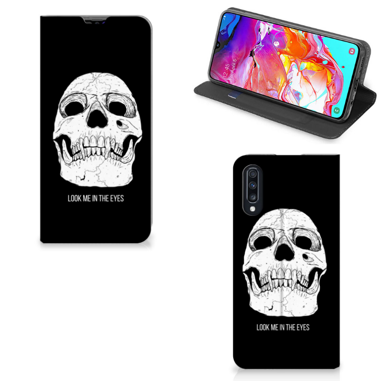 Mobiel BookCase Samsung Galaxy A70 Skull Eyes