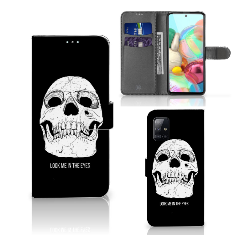 Telefoonhoesje met Naam Samsung Galaxy A71 Skull Eyes