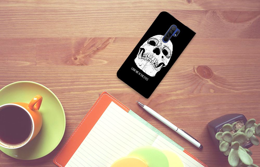 Mobiel BookCase Xiaomi Redmi 9 Skull Eyes