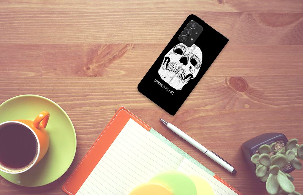 Mobiel BookCase Samsung Galaxy A52 Skull Eyes