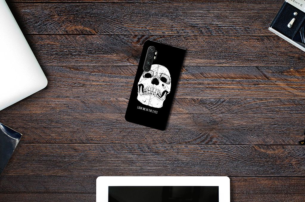 Mobiel BookCase Xiaomi Mi Note 10 Lite Skull Eyes