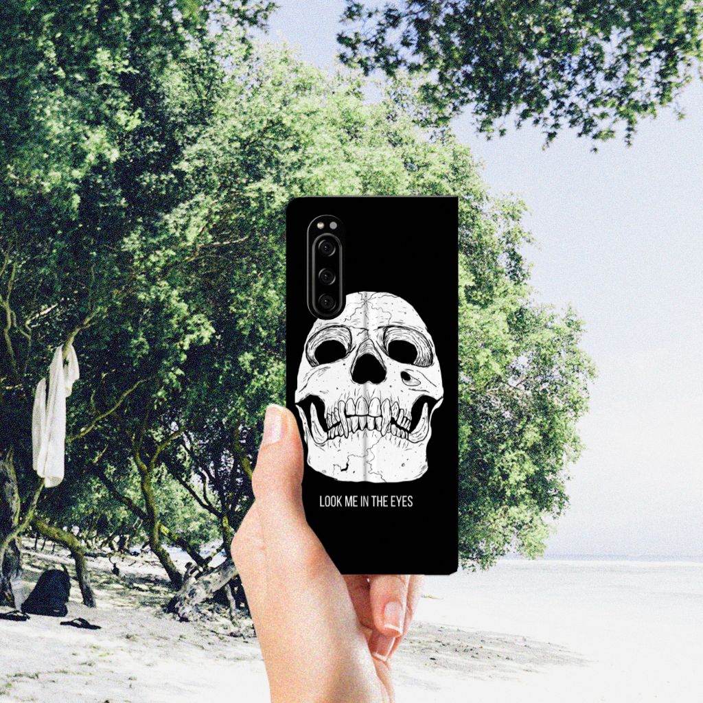 Mobiel BookCase Sony Xperia 5 Skull Eyes