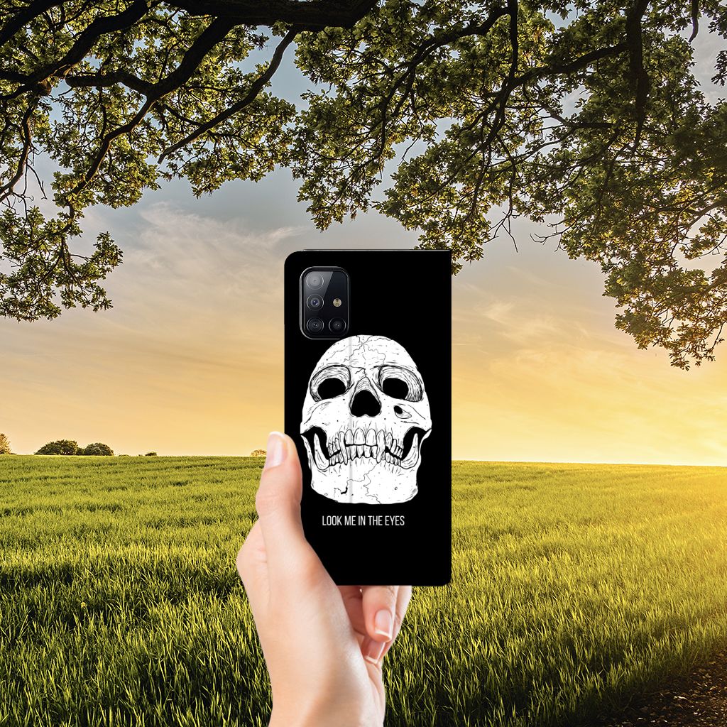 Mobiel BookCase Samsung Galaxy A71 Skull Eyes