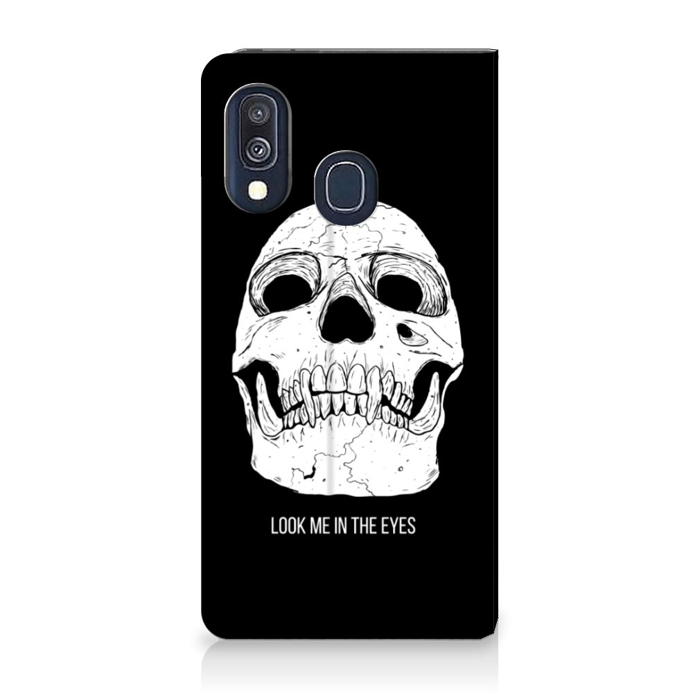Mobiel BookCase Samsung Galaxy A40 Skull Eyes