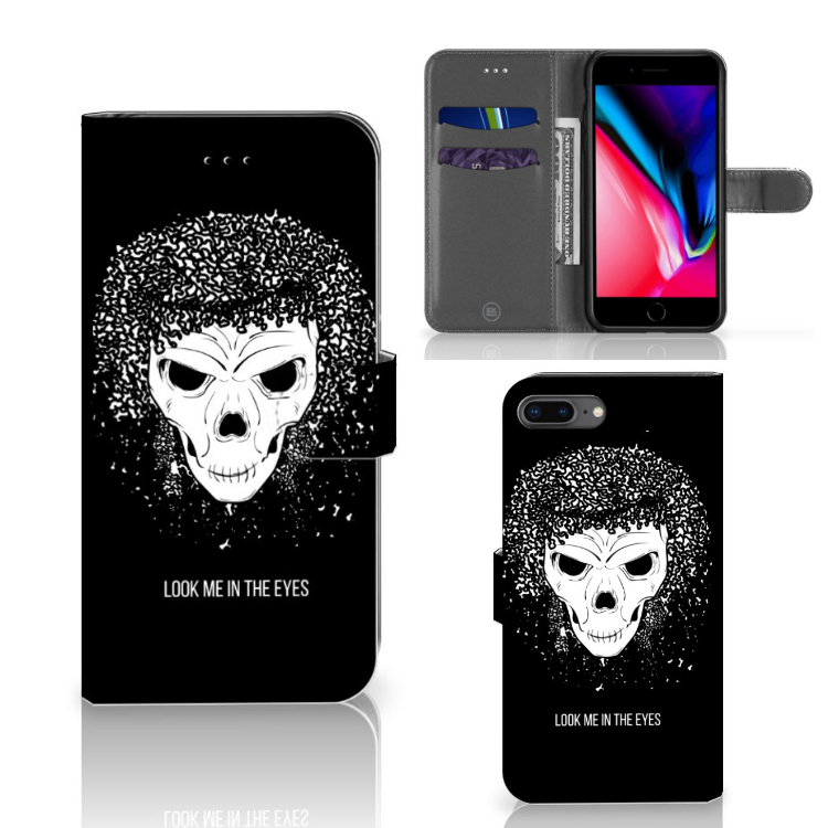 Telefoonhoesje met Naam Apple iPhone 7 Plus | 8 Plus Skull Hair