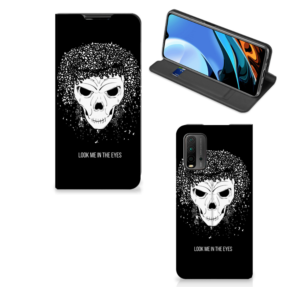 Mobiel BookCase Xiaomi Poco M3 | Redmi 9T Skull Hair