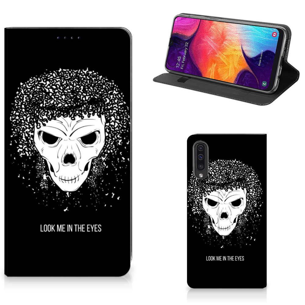 Mobiel BookCase Samsung Galaxy A50 Skull Hair