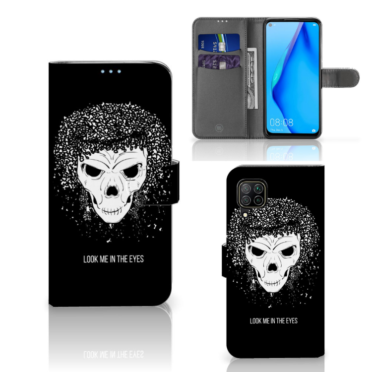 Telefoonhoesje met Naam Huawei P40 Lite Skull Hair