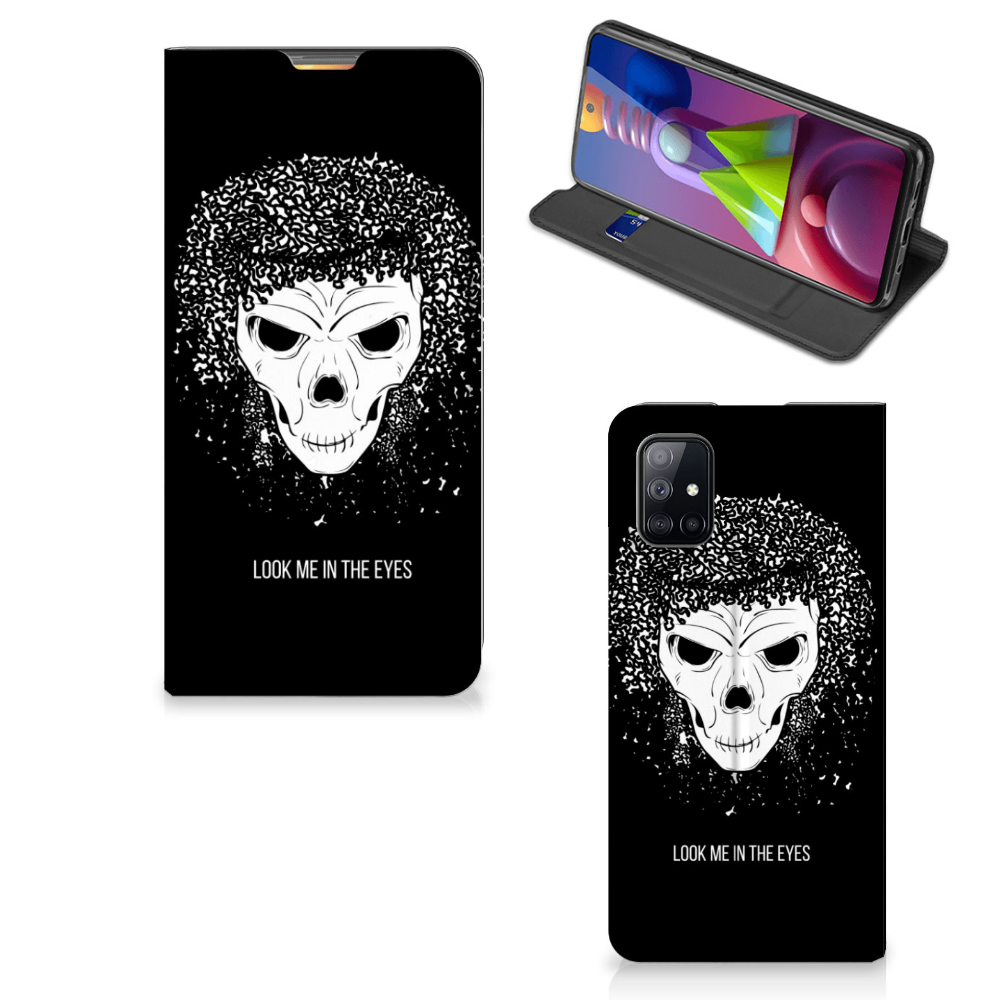 Mobiel BookCase Samsung Galaxy M51 Skull Hair