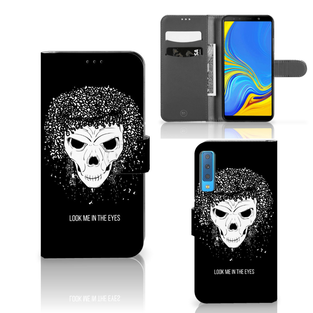 Telefoonhoesje met Naam Samsung Galaxy A7 (2018) Skull Hair