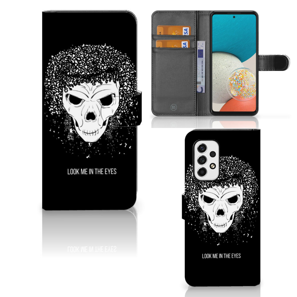 Telefoonhoesje met Naam Samsung Galaxy A53 Skull Hair