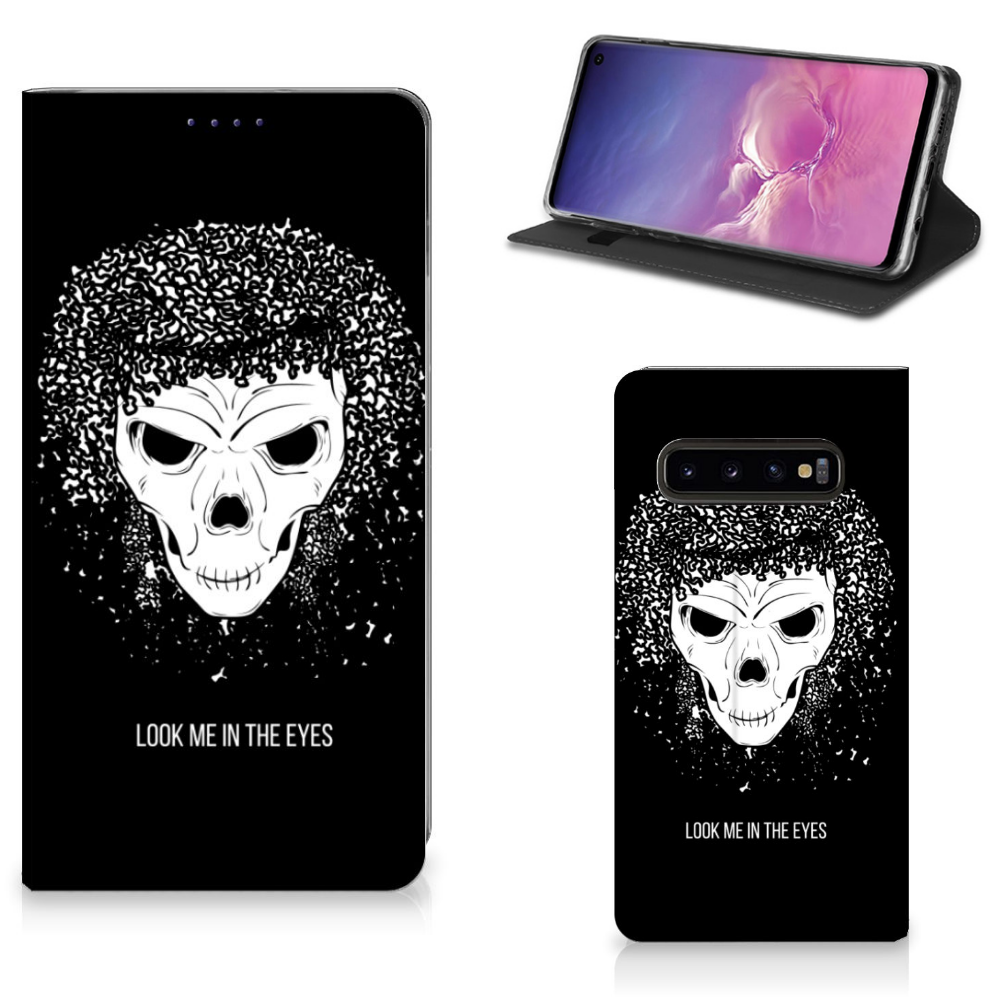 Mobiel BookCase Samsung Galaxy S10 Skull Hair