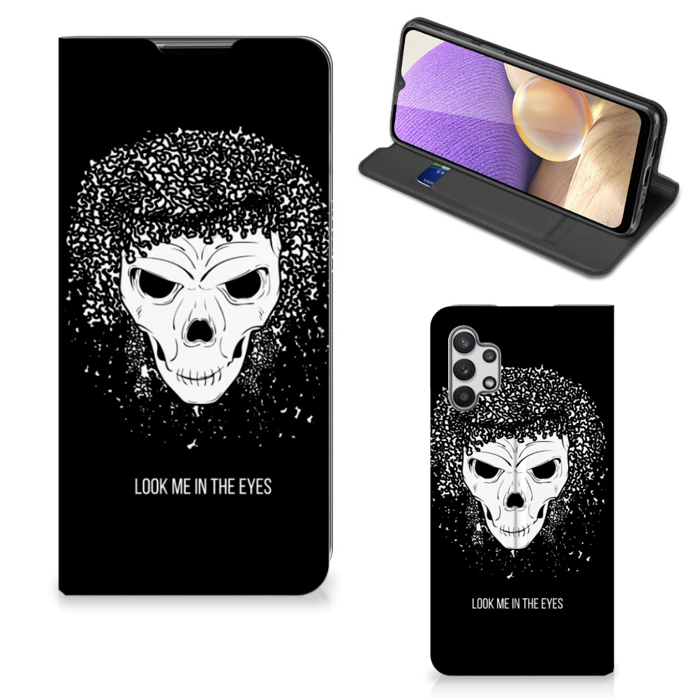 Mobiel BookCase Samsung Galaxy A32 5G Skull Hair