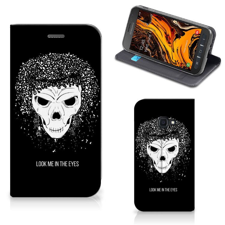 Mobiel BookCase Samsung Galaxy Xcover 4s Skull Hair