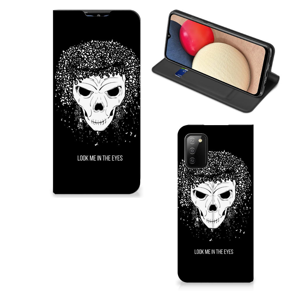 Mobiel BookCase Samsung Galaxy M02s | A02s Skull Hair