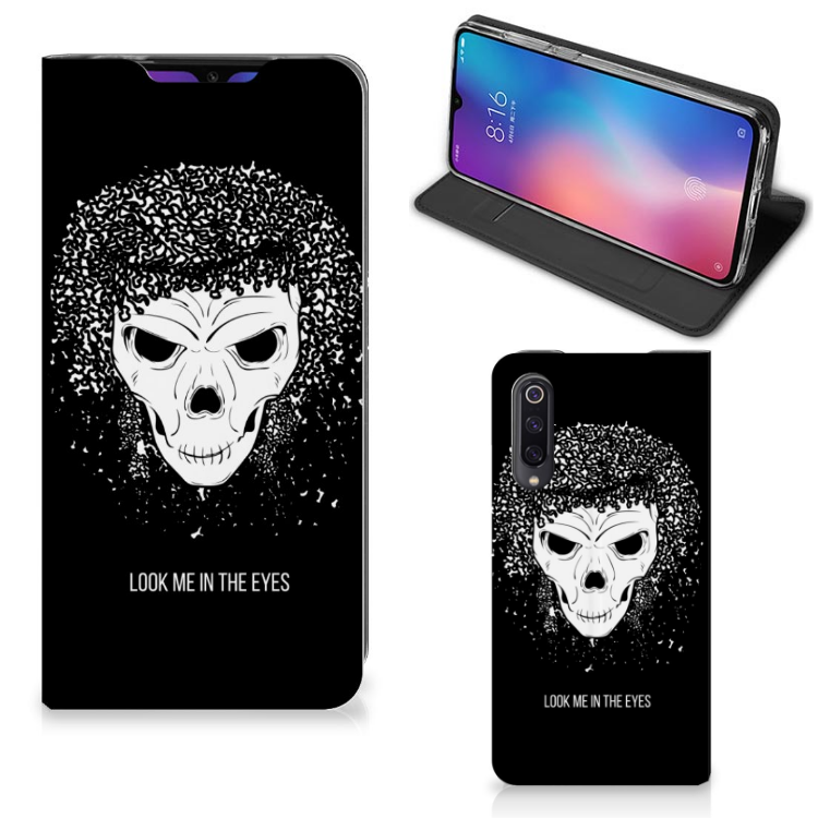Mobiel BookCase Xiaomi Mi 9 Skull Hair
