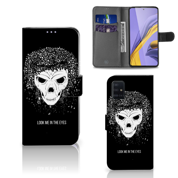 Telefoonhoesje met Naam Samsung Galaxy A51 Skull Hair