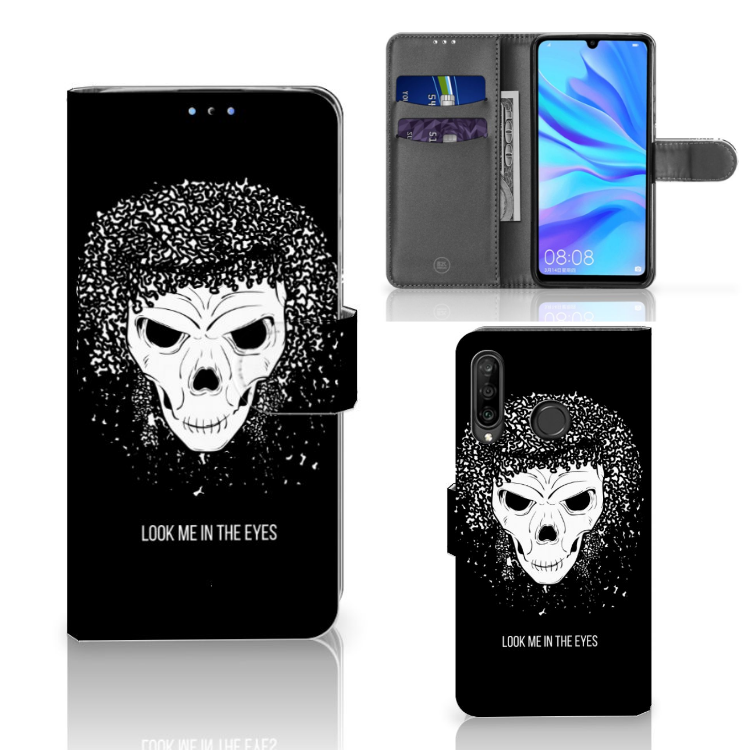 Telefoonhoesje met Naam Huawei P30 Lite (2020) Skull Hair